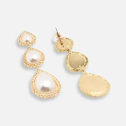 SOHI Gold Plated Contemporary Drop Earrings image 4