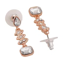 Estele Rose Gold-Plated Teardrop Shaped Drop Earrings image 4