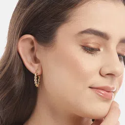 Forever New Acacia Twist Gold-Plated Circular Hoop Earrings image 4