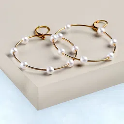 AMI Gold-Toned Contemporary Hoop Earrings image 4