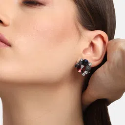 Sangria Silver Plated Studs Earrings image 2