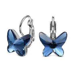 Yellow Chimes Silver-Tone Crystal Studded Butterfly Pendant With Earrings & Bracelet image 4