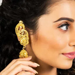 Manikya Dome Shaped Jhumkas Earrings image 4