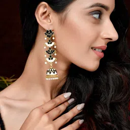 Silvermerc Designs Black Contemporary Jhumkas Earrings-picture-40