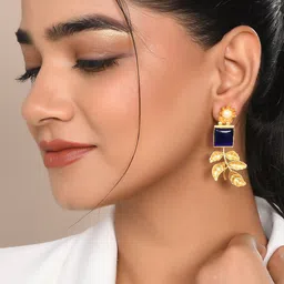 Silvermerc Designs Gold Plated Contemparory Shaped Drop Earrings image 4