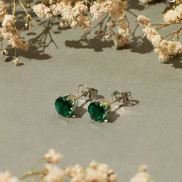 SALTY Stainless Steel Artificial Stones Studded Studs Earrings image 4