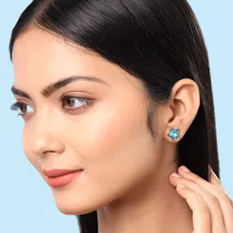 Yellow Chimes Silver-Plated Contemporary Studs Earrings image 4