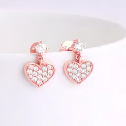 GIVA Rose Gold Plated Zircon Sterling Silver Drop Earrings image 4