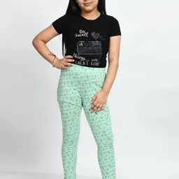 BAESD Girls Pack Of 3 Conversational Printed Pure Cotton Churidar-Length Leggings image 5