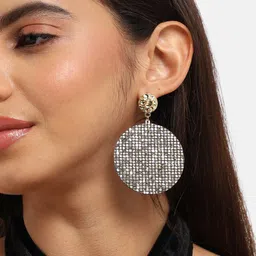 SOHI Gold-Plated Contemporary Drop Earrings image 2