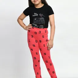 BAESD Girls Pack Of 3 Printed Pure Cotton Super Soft Churidar-Length Leggings image 2