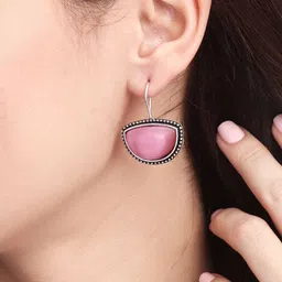 Anvik Silver-Plated Crescent Shaped Drop Earrings image 2