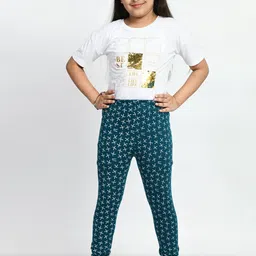 BAESD Girls Pack Of 3 Printed Super Soft Pure Cotton Churidar-Length Leggings image 3