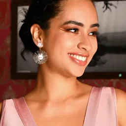 ODETTE Gold-Toned Contemporary Drop Earrings-image-86