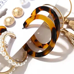 Shining Diva Fashion Combo Set Of 6 Gold-Toned Earrings image 5