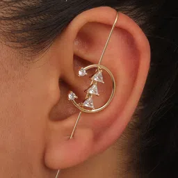 Vembley Stunning Gold Plated Zircon Studed Ear Cuff image 2