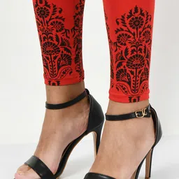 BAESD Pack Of 6 Bottom Printed Slim-Fit Cotton Lycra Churidar Length Leggings image 3