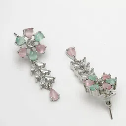 Anouk Rhodium-Plated AD-Studded Necklace & Earrings image 5