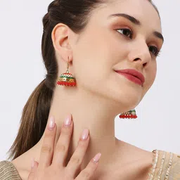 OOMPH Meenakari Dome Shaped Jhumkas image 3
