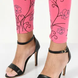 BAESD Pack Of 3 Bottom Printed Slim-Fit Cotton Lycra Churidar Length Leggings image 2