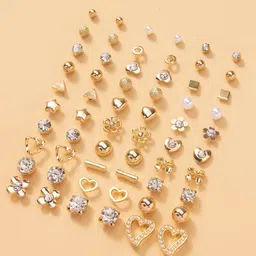 Shining Diva Fashion Set of 30 Contemporary Studs Earrings image 5