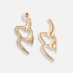 SOHI Gold-Plated Contemporary Studs Earrings image 5