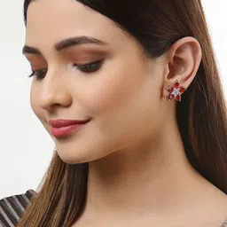 Kennice Rhodium-Plated Star Shaped Studs Earrings image 3
