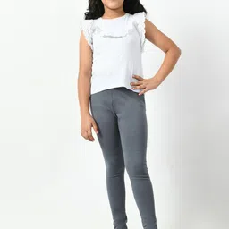 BAESD Girls Pack Of 4 Churidar Length Cotton Lycra Leggings image 3