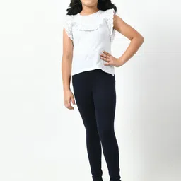 BAESD Girls Pack Of 3 Churidar Length Cotton Lycra Leggings image 4