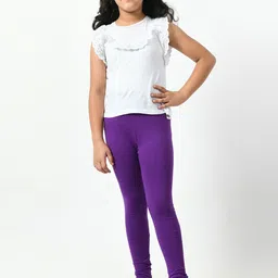 BAESD Girls Pack Of 5 Mid-Rise Churidar-Length Leggings image 3