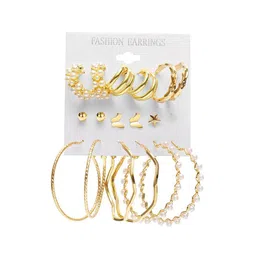 Jewels Galaxy Gold-Plated Contemporary Drop Earrings image 2