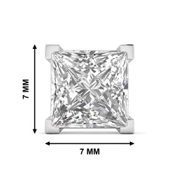 ORIONZ Men 925 Sterling Silver Cubic Zirconia Princess Solitaire Square Shaped Studs image 2