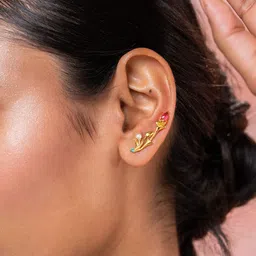 SHAYA Gold-Plated Contemporary Studs Earrings-picture-26