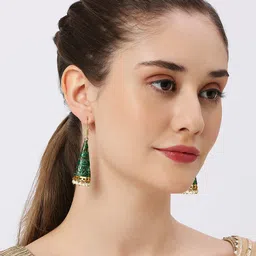 OOMPH Set Of 3 Pearls Beaded Jhumkas image 5