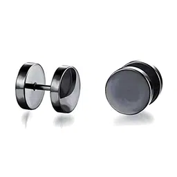 MEENAZ Men Set Of 2 Silver-Plated Square Shaped Studs Earrings image 3