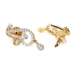 PANASH Gold-Toned & White Stone-Studded Mangalsutra & Earrings Set image 3