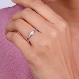 GIVA 925 Sterling Silver Rhodium-Plates CZ-Studded Finger Ring image 2