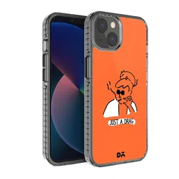 DailyObjects Orange & Black Printed Just A Drag iPhone 13 Mini Phone Case image 1