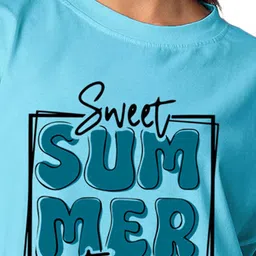 STATUS MANTRA Women Typography Printed Extended Sleeves Bio Finish Pockets T-shirt image 3