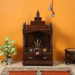 aakriti art creations Tamanna Solid Wood Free Standing Prayer Unit-picture-9