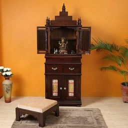 aakriti art creations Triveni Solid Wood Free Standing Prayer Unit-picture-8