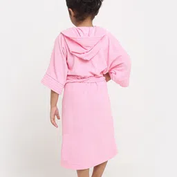 Creeva Melodious Kids Pink Front Pocket Bath Robe image 5