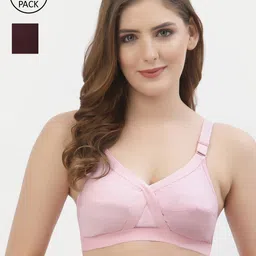 Floret Pink & Burgundy Pack Of 2 Cross Fit All Day Comfort Bra-picture-31