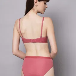 Aamarsh Pack Of 3 Mid-Rise Cotton Lightly Padded Bra & Mid-Rise Brief image 2