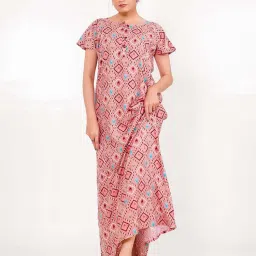 The Kaftan Company Pink Printed Regular Nightdress-picture-29