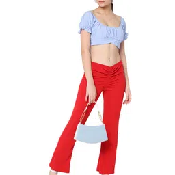 BAESD Women Relaxed Straight Leg Skinny Fit High-Rise Wrinkle Free Bootcut Trouser image 5