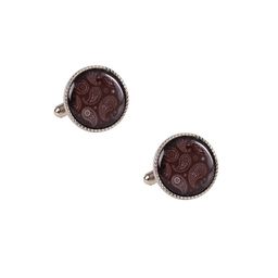 Tossido Men Brown & Silver-Toned Cufflink-picture-12