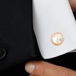 Mahi Round Crystal Cufflink image 2