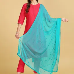 Dupatta Bazaar Floral Embroidered Chiffon Dupatta with Sequin-picture-27
