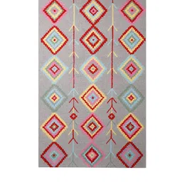 imperial knots Grey Geometric Wool 4ft x 6ft Hand Tufted Carpet image 2